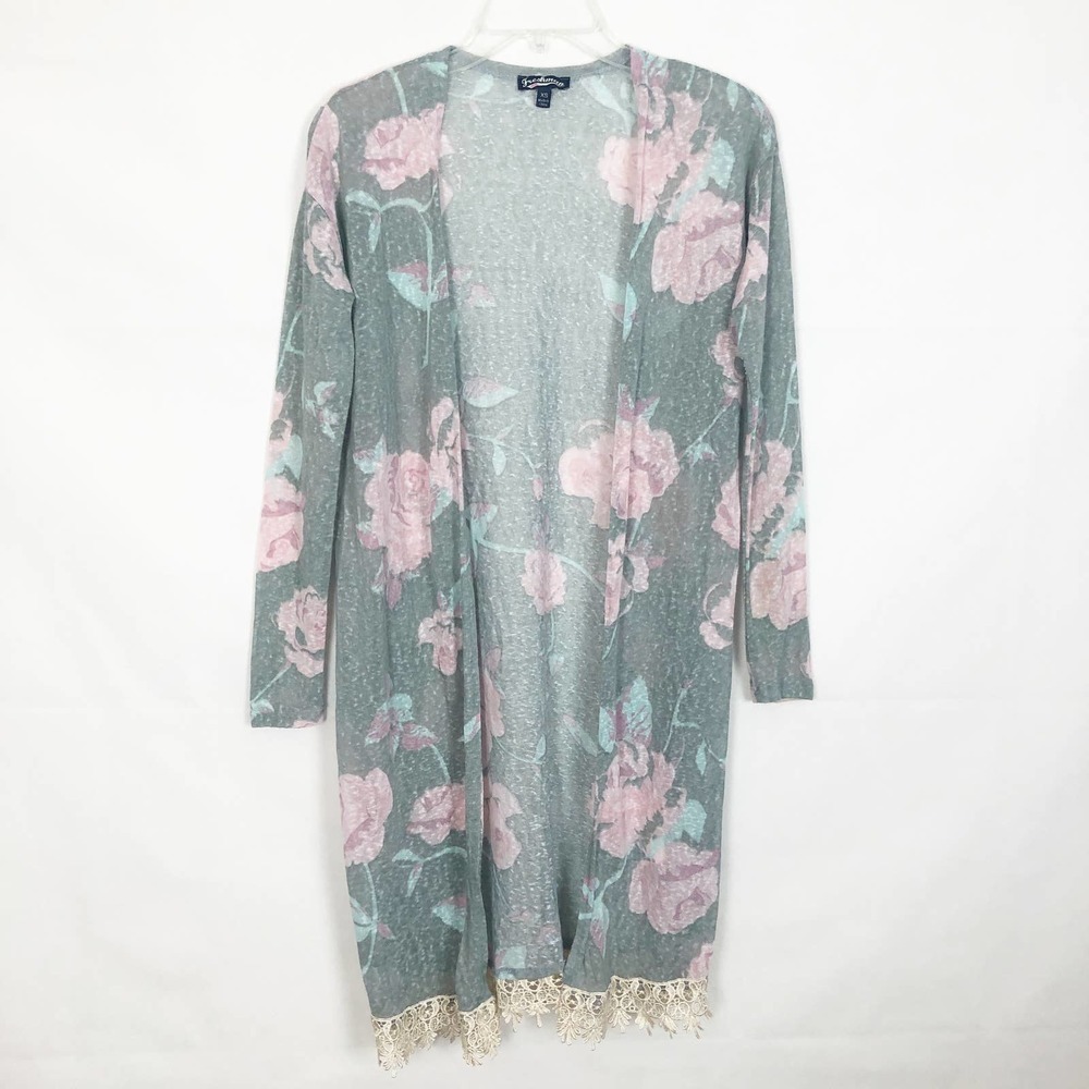 Freshman Open Front Floral Cardigan Size XS